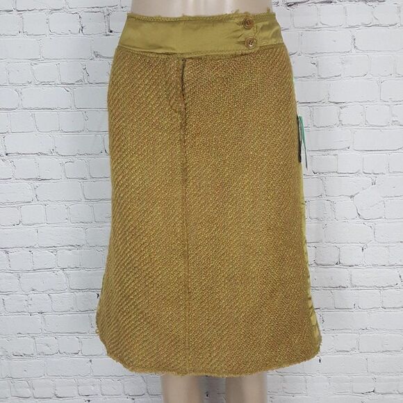 𝅺philosophy di Alberta Ferretti Tweed Olive Skirt 8 - Picture 1 of 6